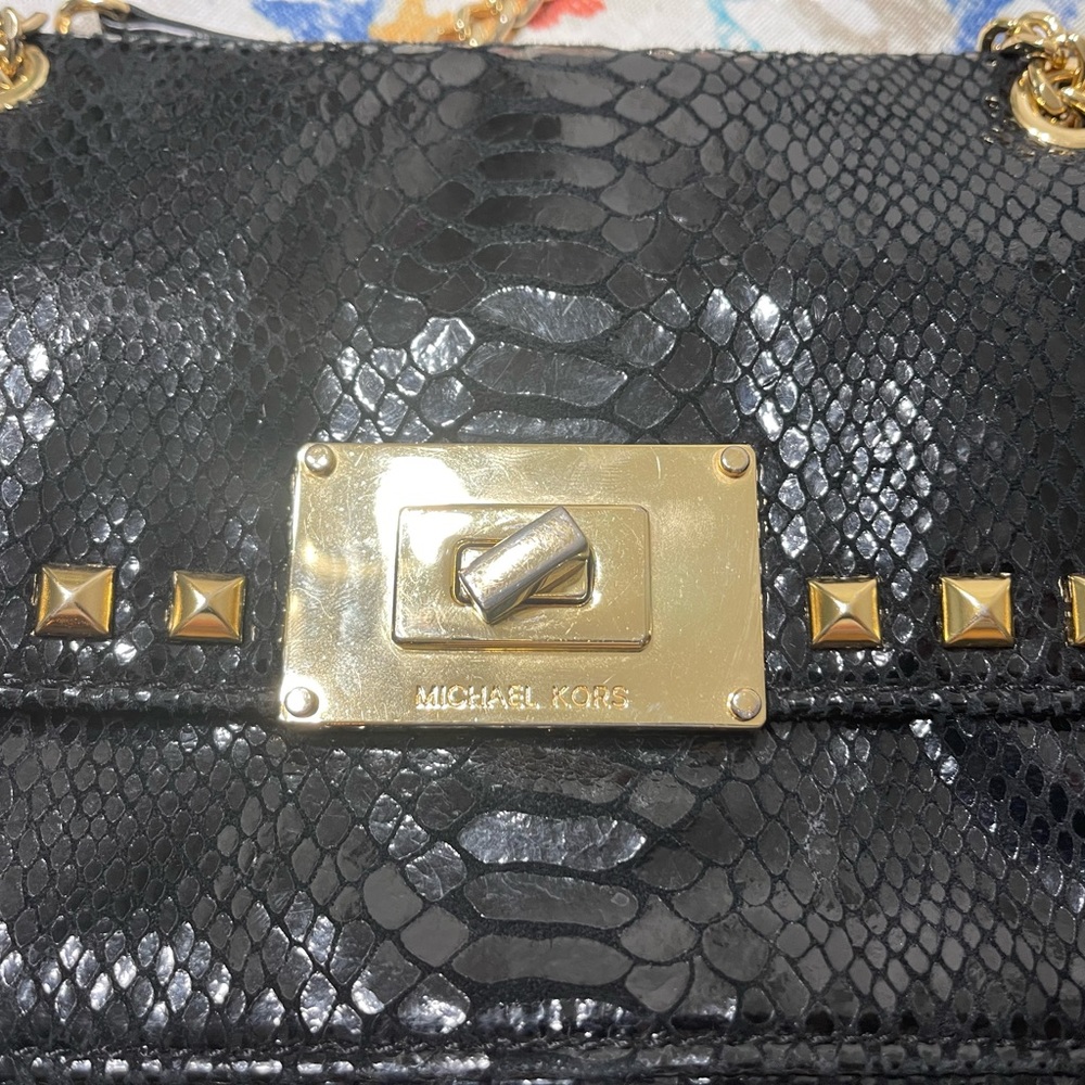 Michael Michael Kors Black Python Embossed Leather - image 3